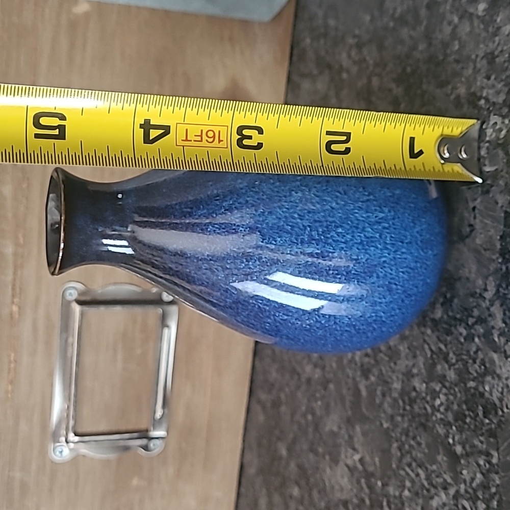 Blue Ceramic Bud Vase - Picture 6 of 9